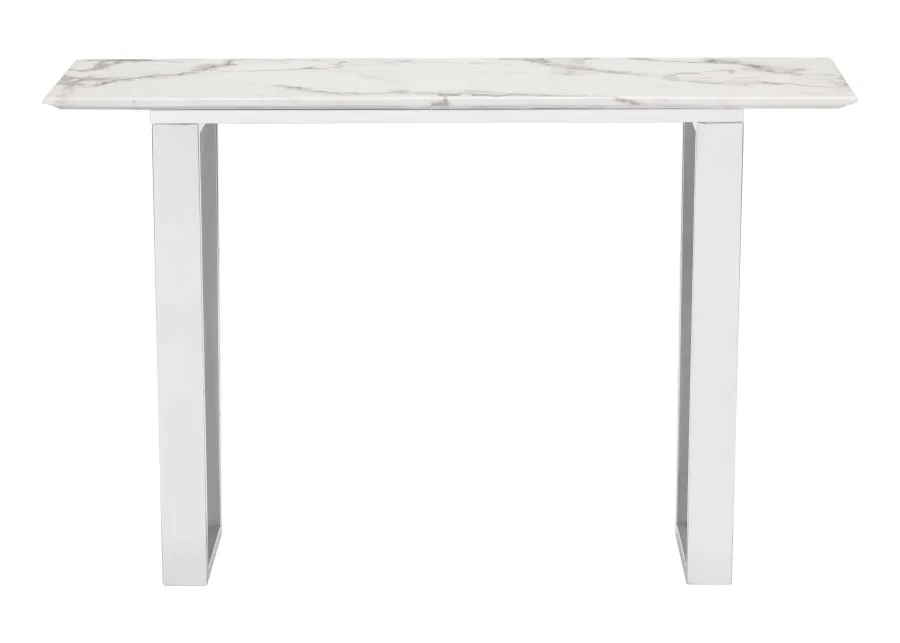 Atlas Console Table White & Silver