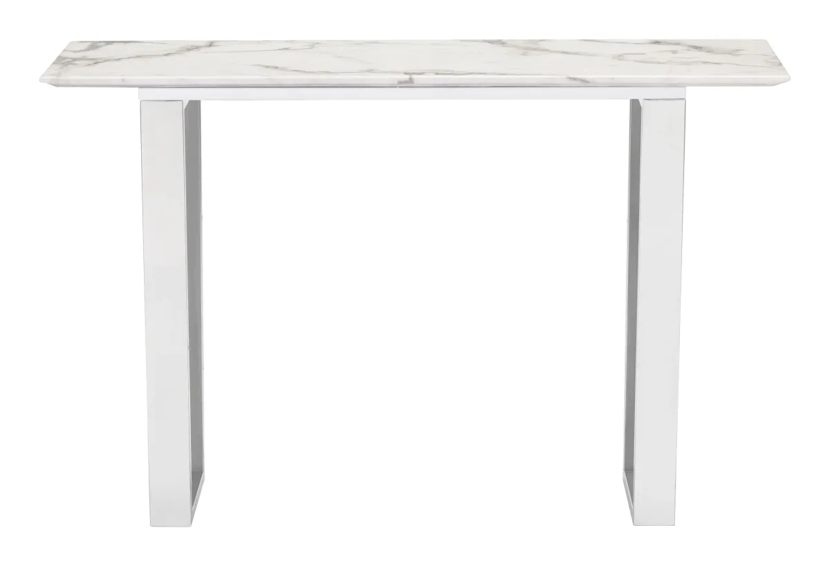 Atlas Console Table White & Silver