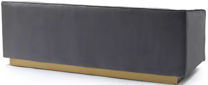 Miranda Dark Gray Velvet and Gold Sofa