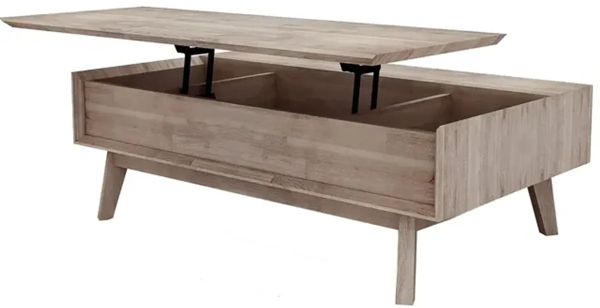 Gia Coffee Table w/ Lift Top - Light Driftwood