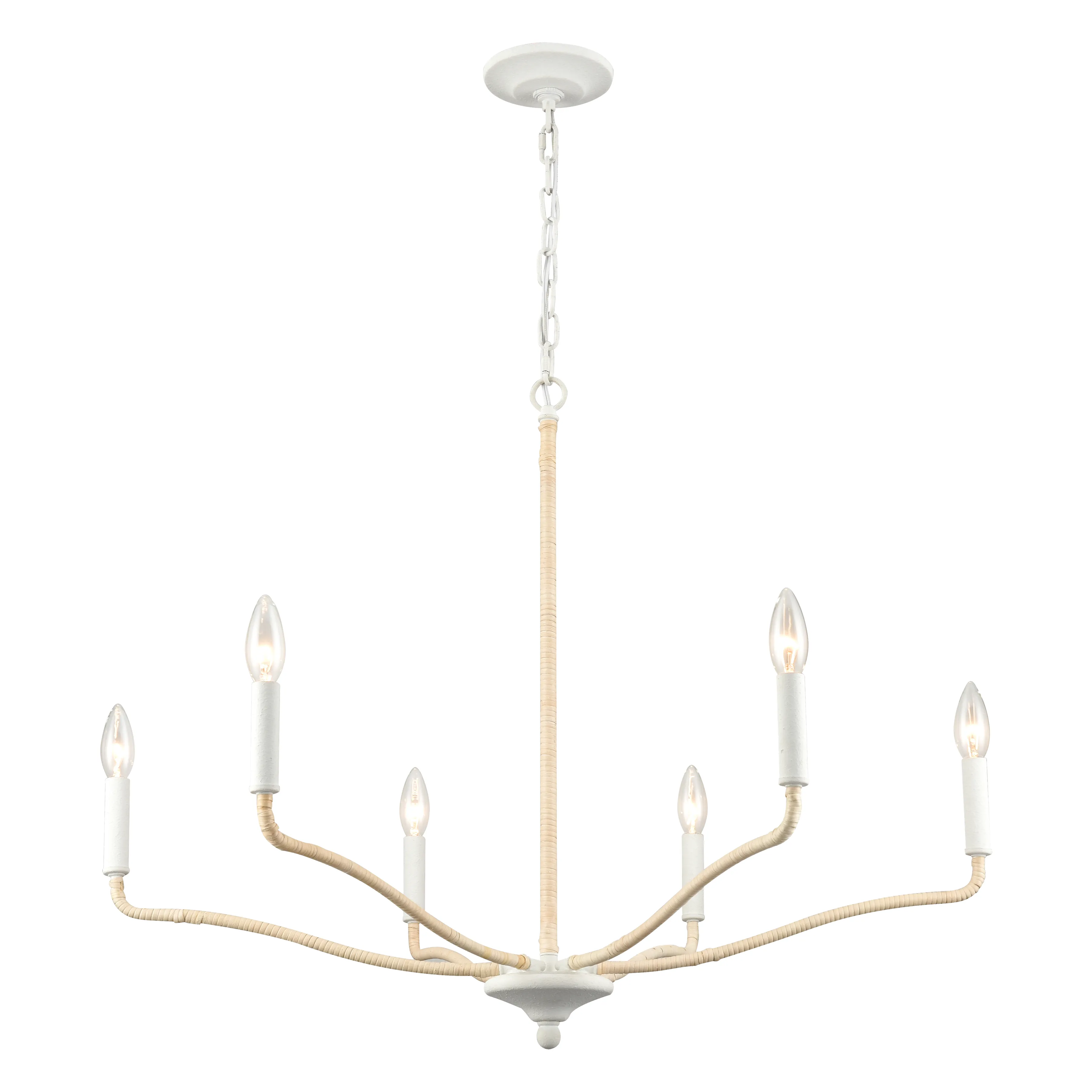 Breezeway 31'' High 6-Light Chandelier - White Coral