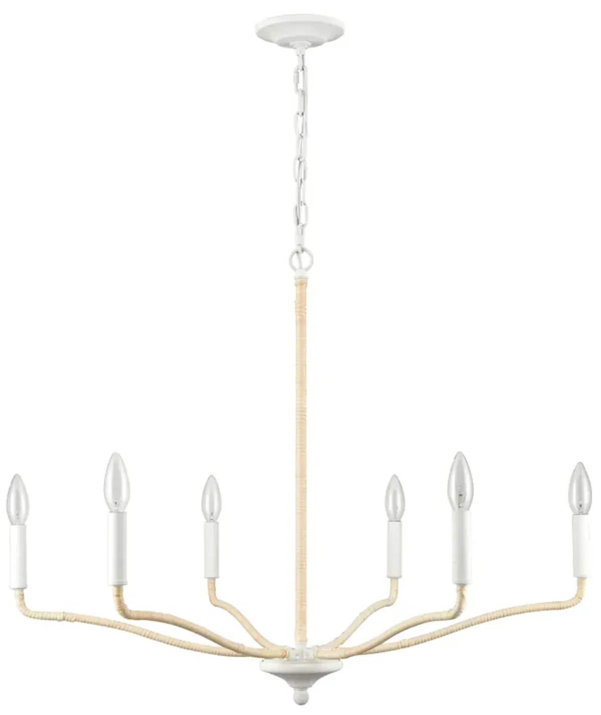 Breezeway 31'' High 6-Light Chandelier - White Coral