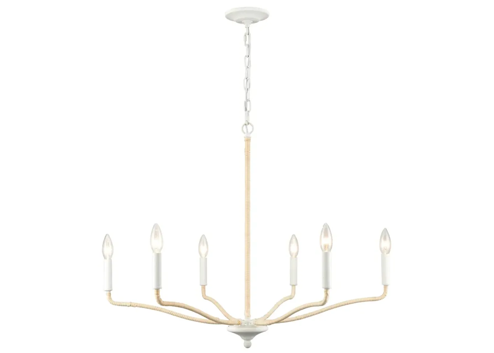 Breezeway 31'' High 6-Light Chandelier - White Coral