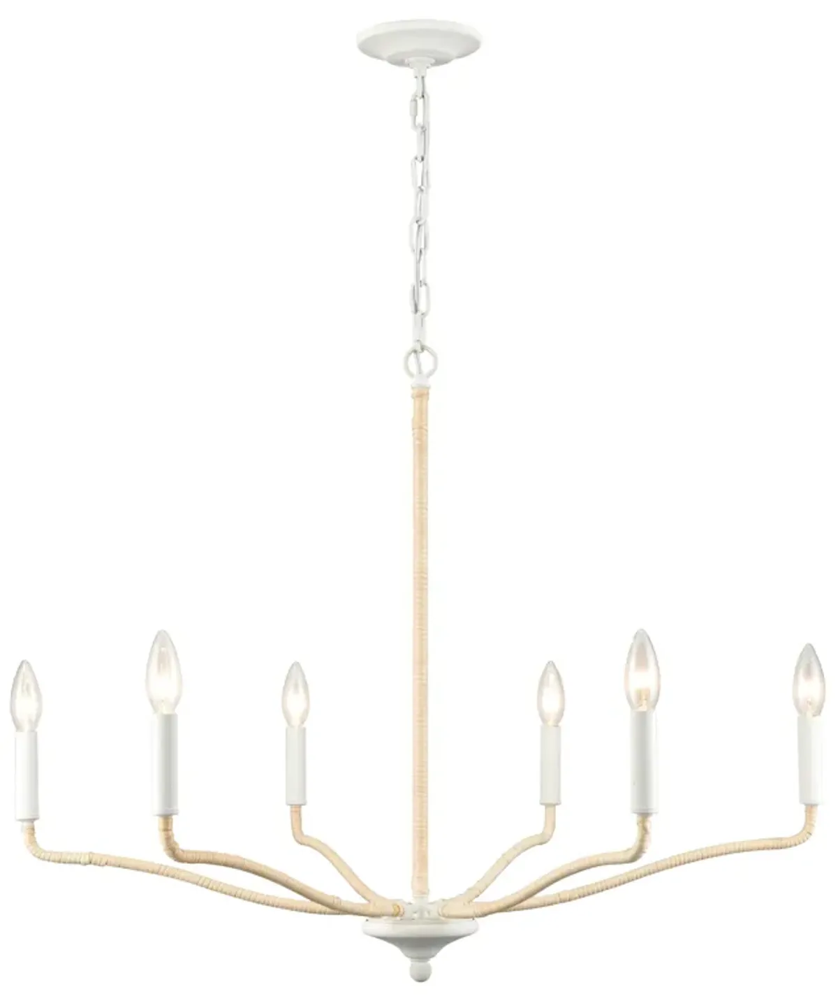 Breezeway 31'' High 6-Light Chandelier - White Coral