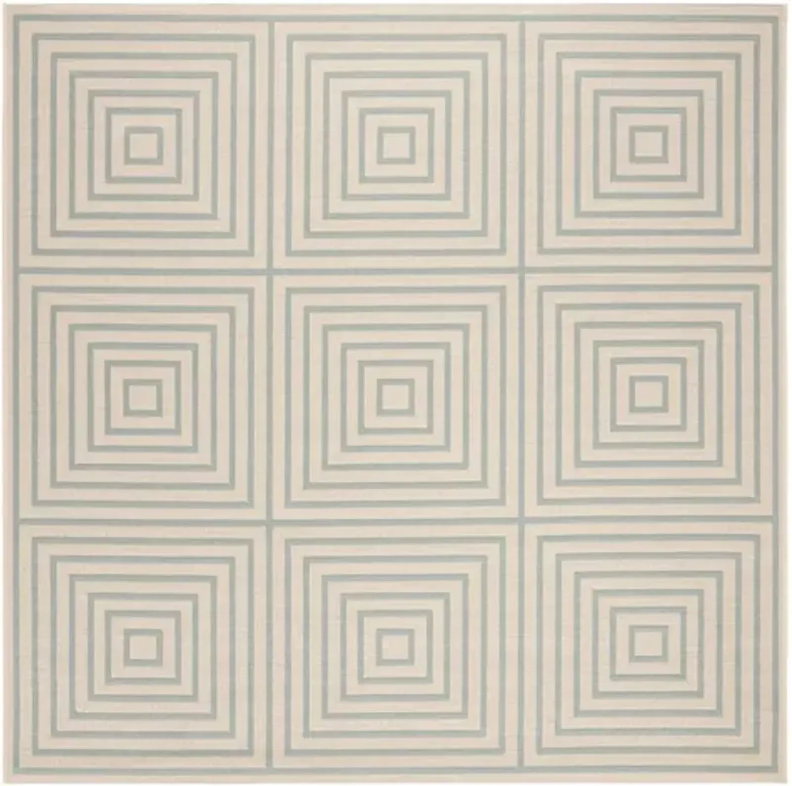 LINDEN 123 Collection LND123L-6SQ Cream / Aqua 6'-7" X 6'-7" Square