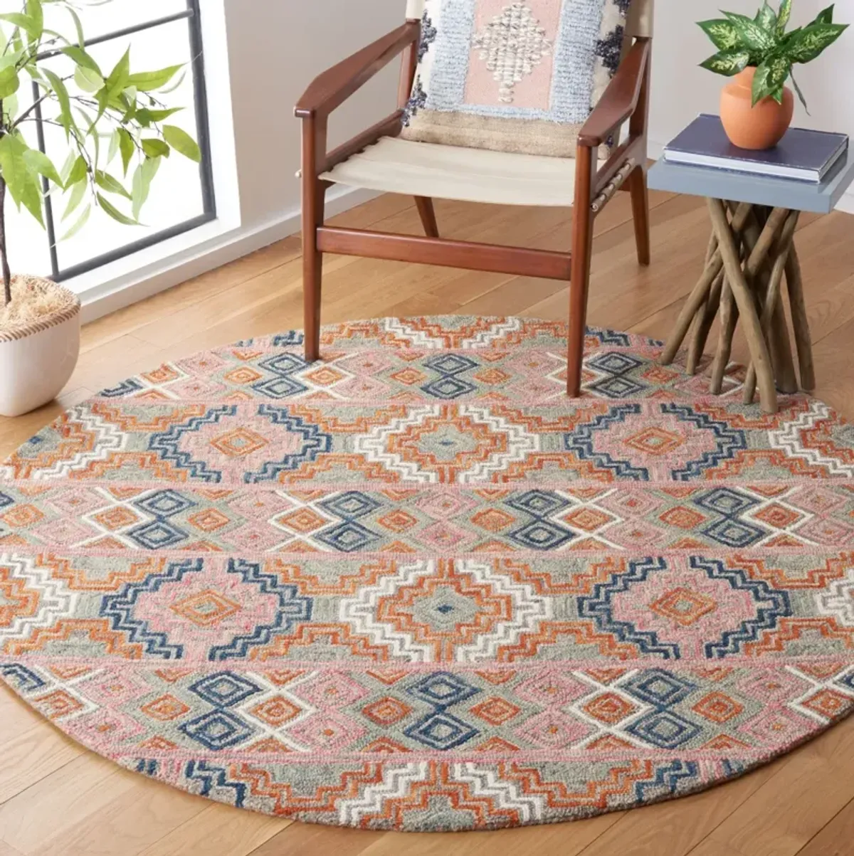 ASPEN 279 ORANGE  3' x 3' Round Round Rug