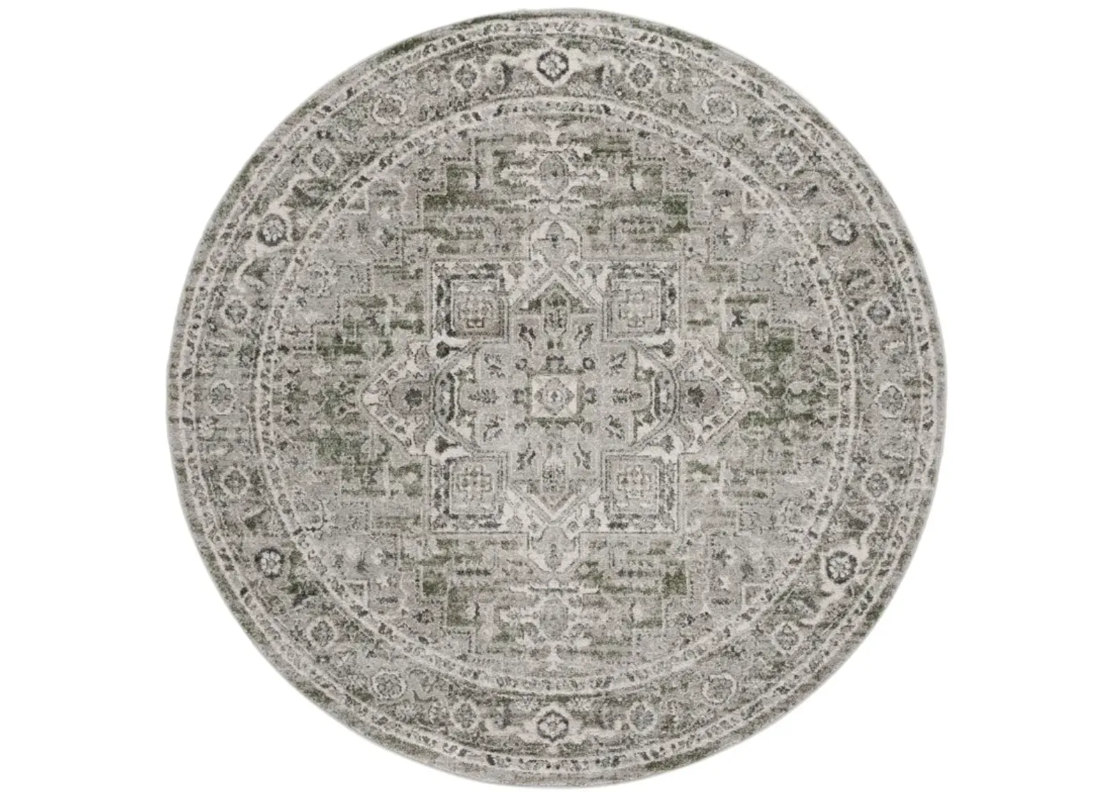 VINTAGE TABRIZ 208 GREY  6'-7' x 6'-7' Round Round Rug