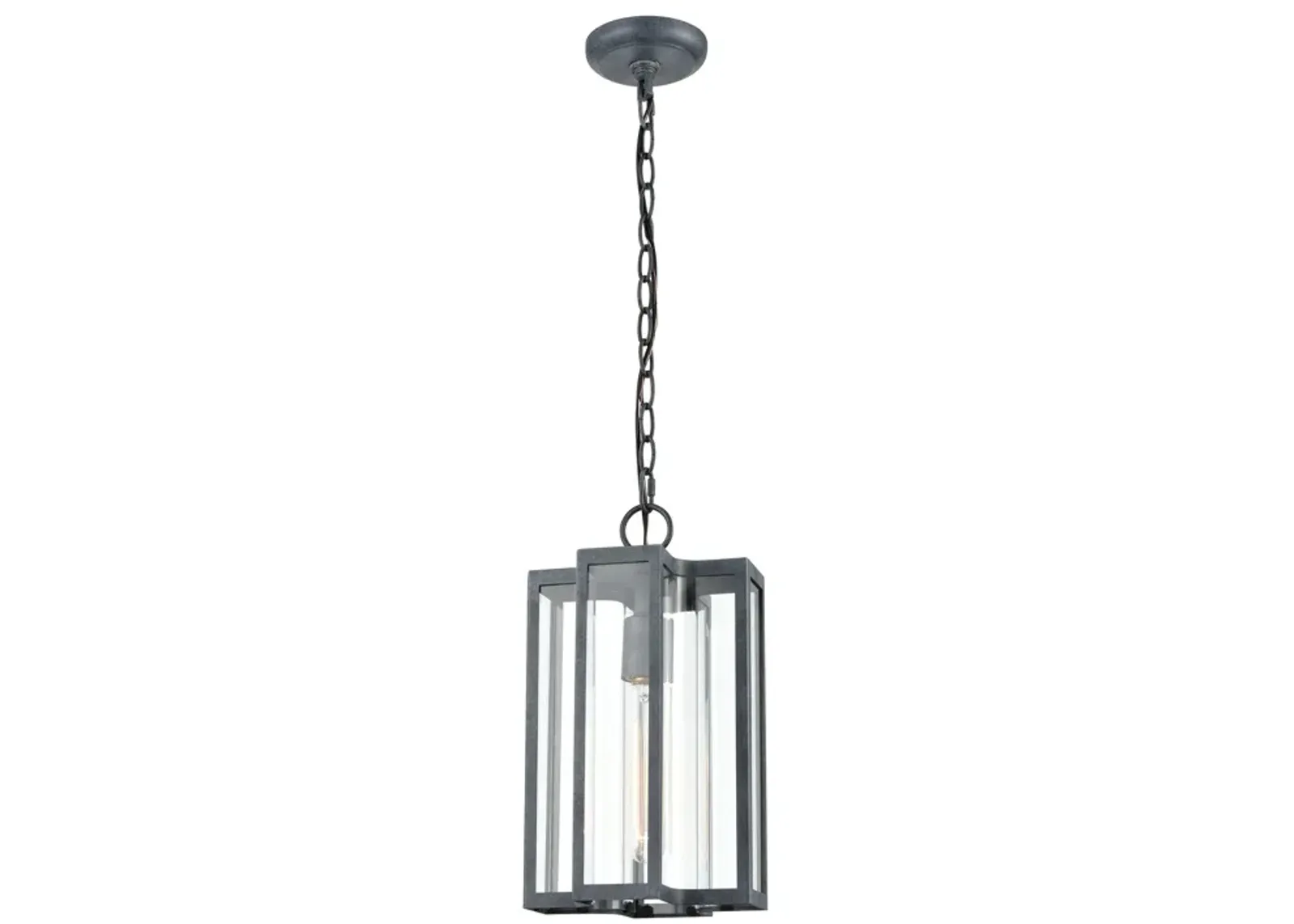 Bianca 8" Wide 1-Light Outdoor Pendant - Aged Zinc