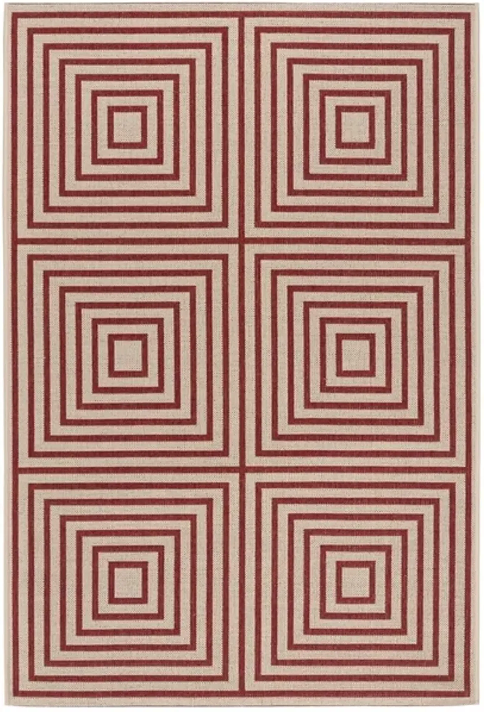 Safavieh BEACH HOUSE Collection BHS123Q-3 Red / Creme 3' X 5'