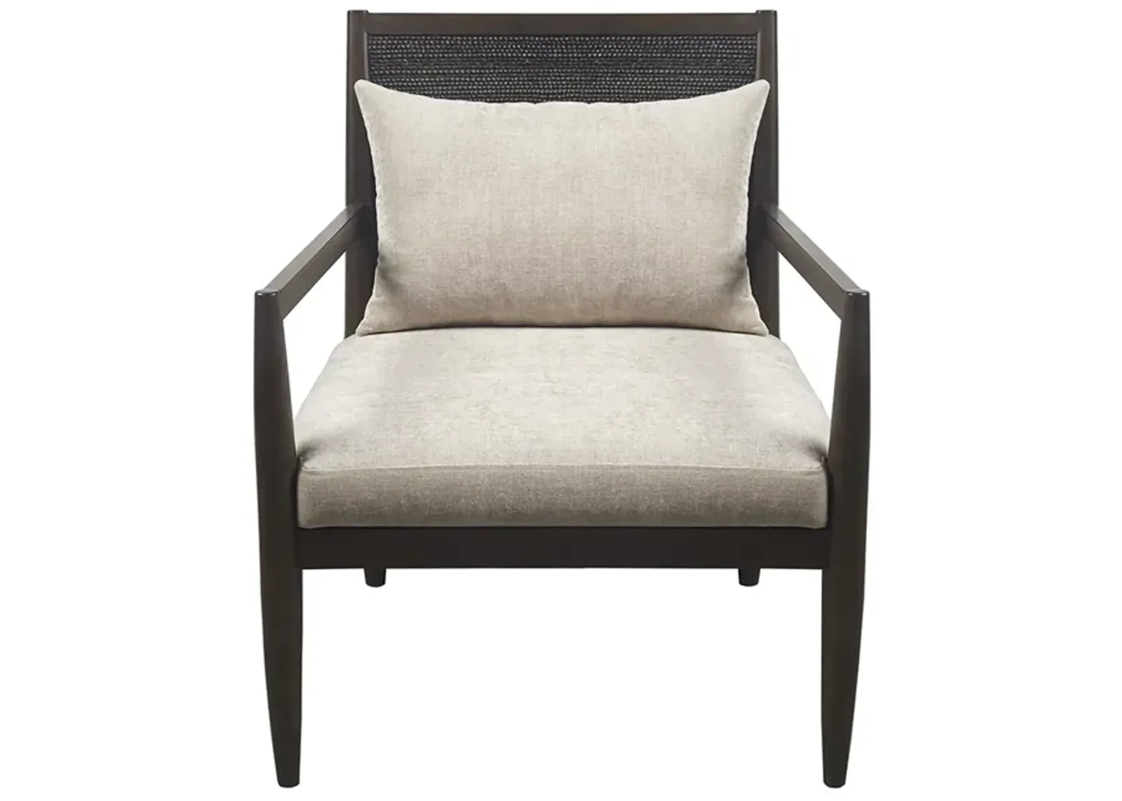 Madison Park Lillie Brown Handcrafted Seagrass Back Armchair with Removable Seat Cushion and Back Pillow