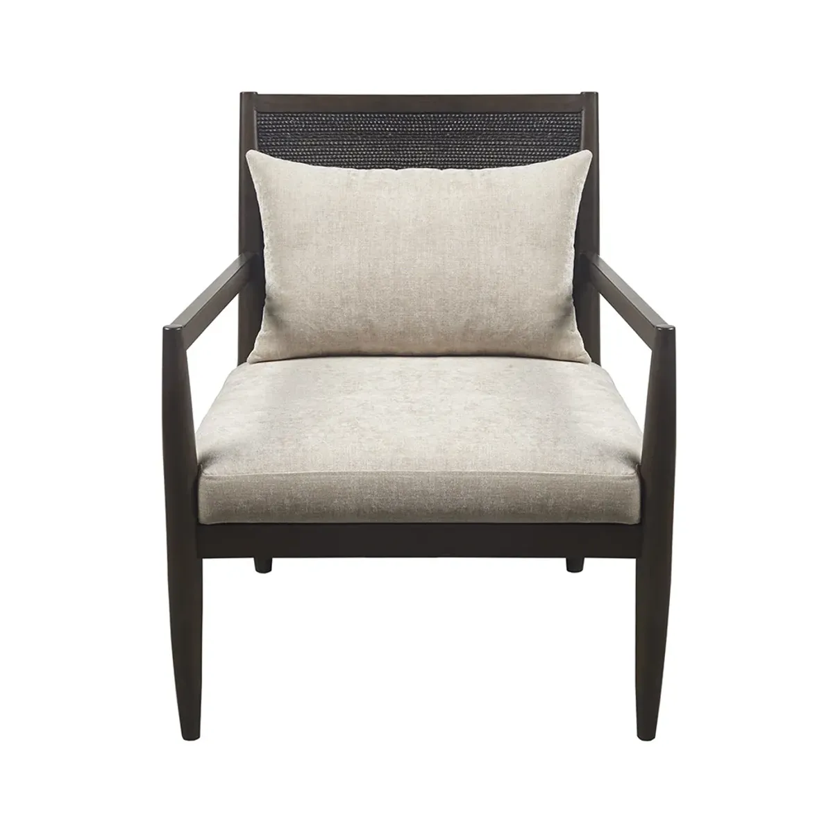 Madison Park Lillie Brown Handcrafted Seagrass Back Armchair with Removable Seat Cushion and Back Pillow