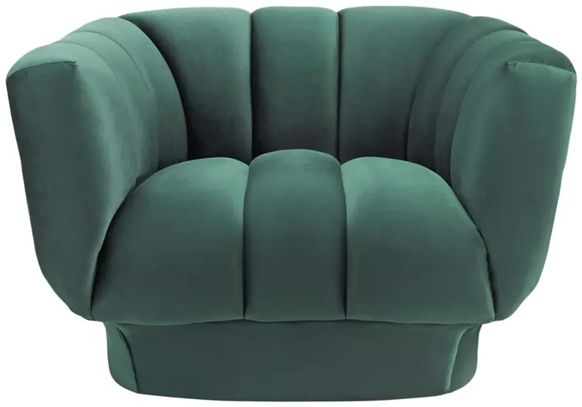 Entertain Vertical Channel Tufted Performance Velvet Armchair