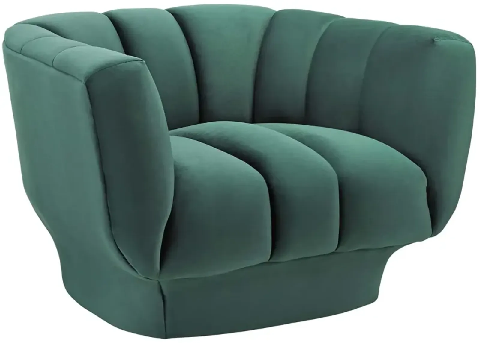 Entertain Vertical Channel Tufted Performance Velvet Armchair