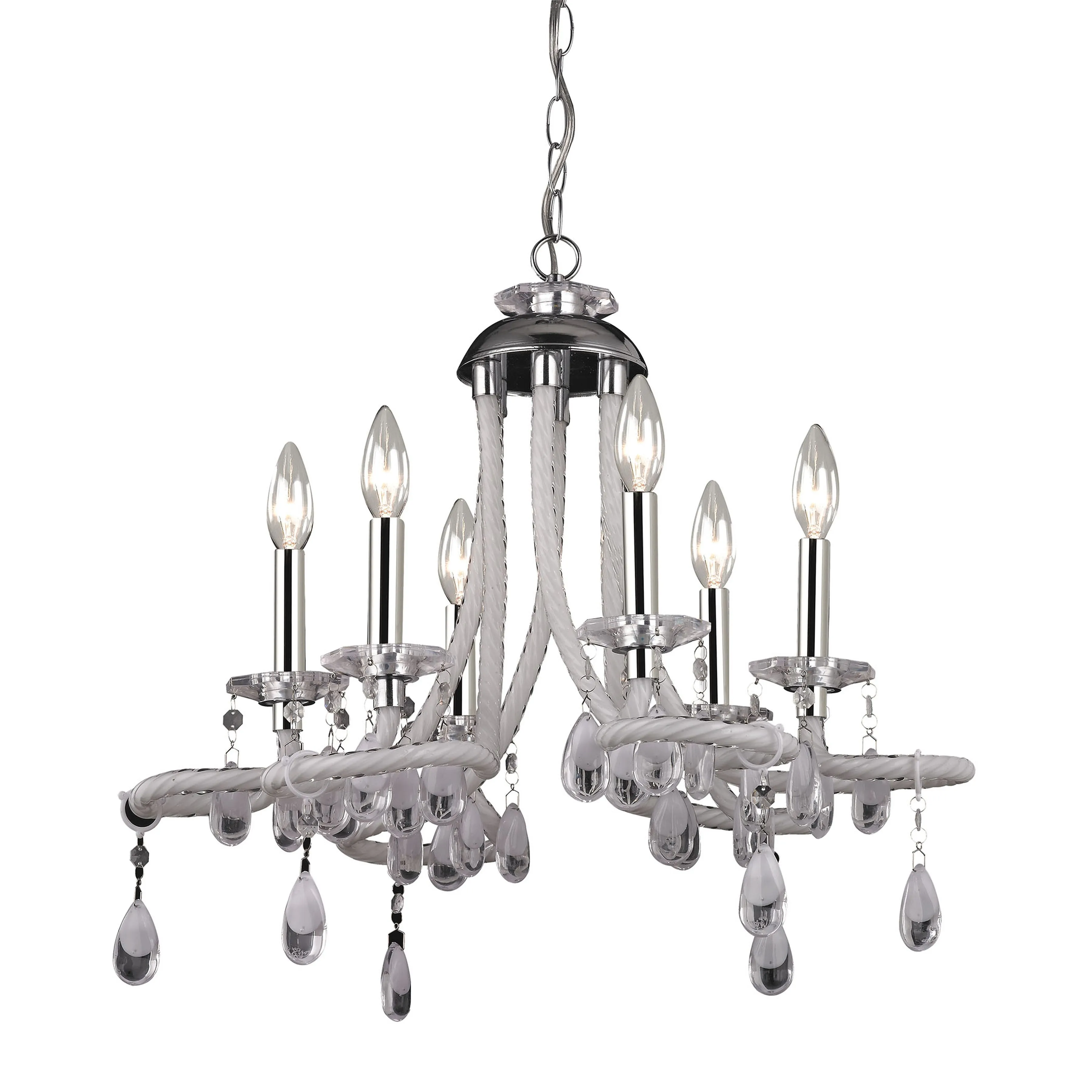 6-Light Mini Chandelier in Clear Acrylic