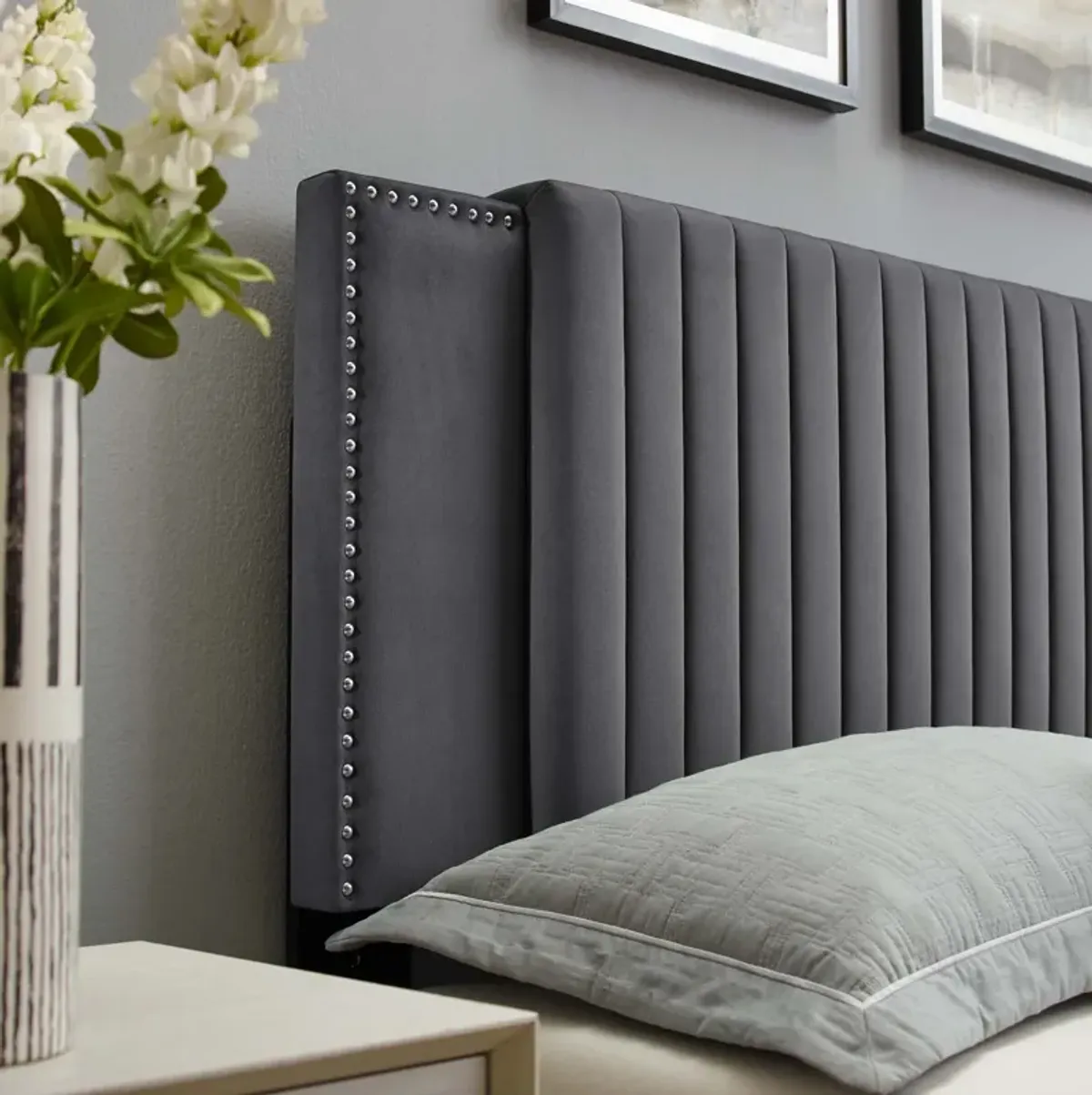 Felicity Channel Tufted Performance Velvet Twin Headboard