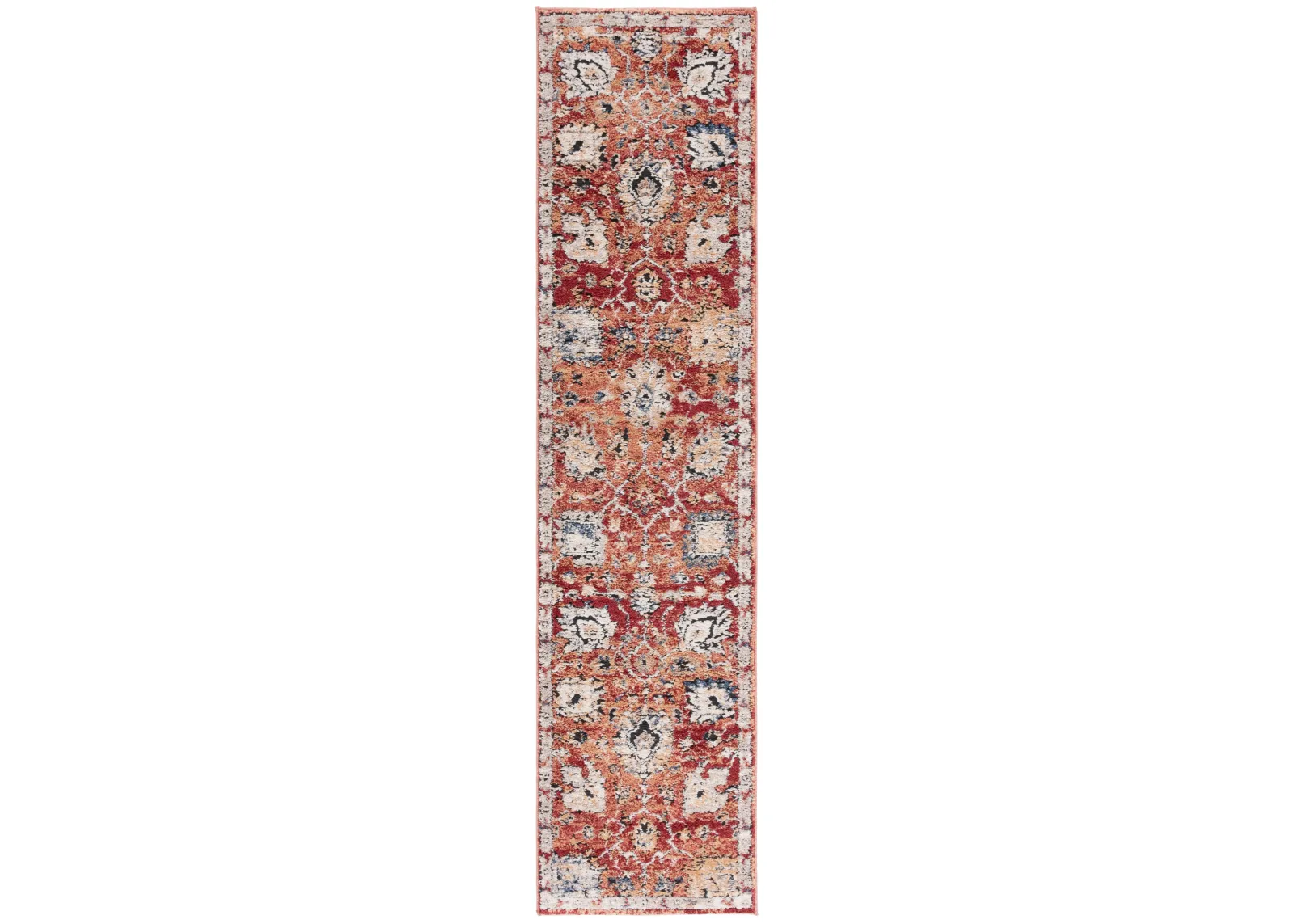 LUNA 107 RED  2'-2' x 9' Runner Rug