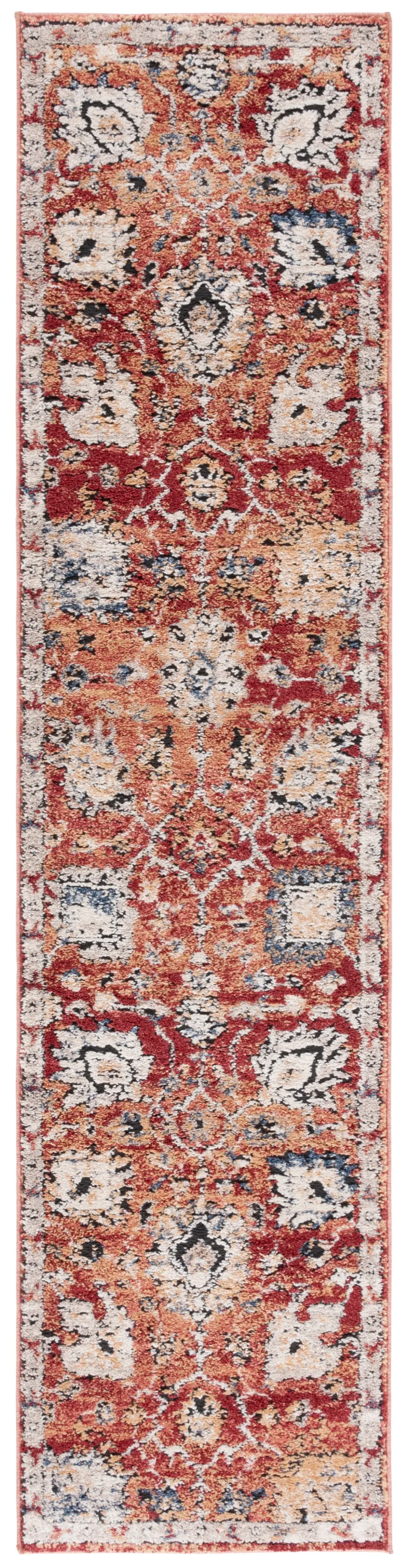 LUNA 107 RED  2'-2' x 9' Runner Rug