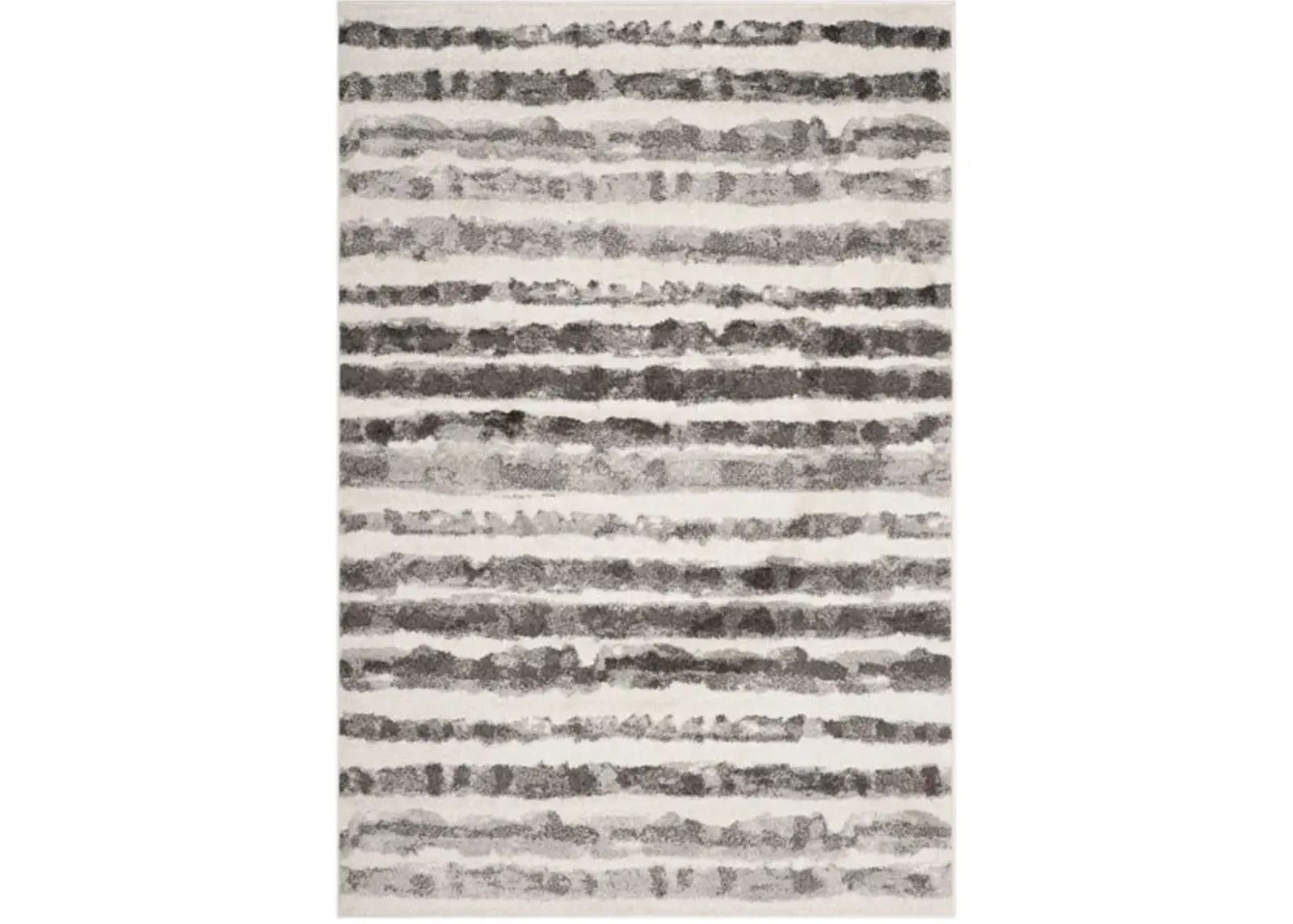 Adirondack Contemporary Ivory / Charcoal 4' X 6' Powerloomed Rug