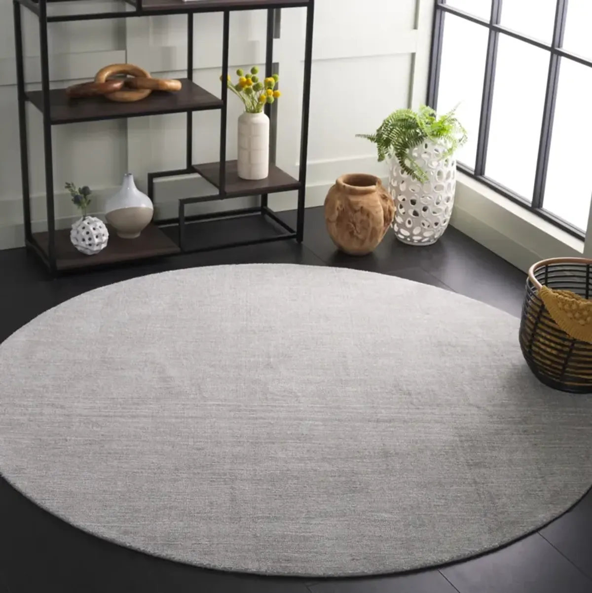 MIRAGE 731 GREY 6' x 6' Round Round Rug