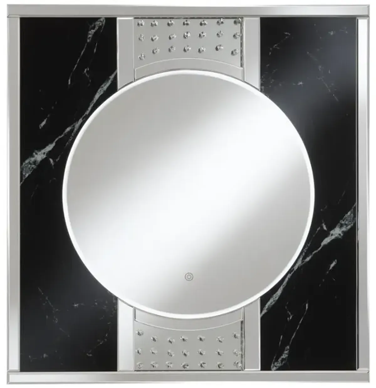 Carter Square LED Wall Mirror Silver and Black