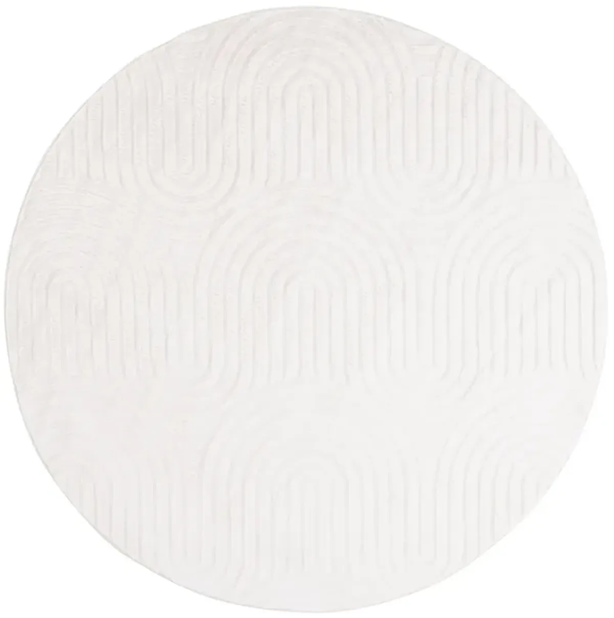 FAUX RABBIT FUR 881 IVORY 6' x 6' Round Round Rug