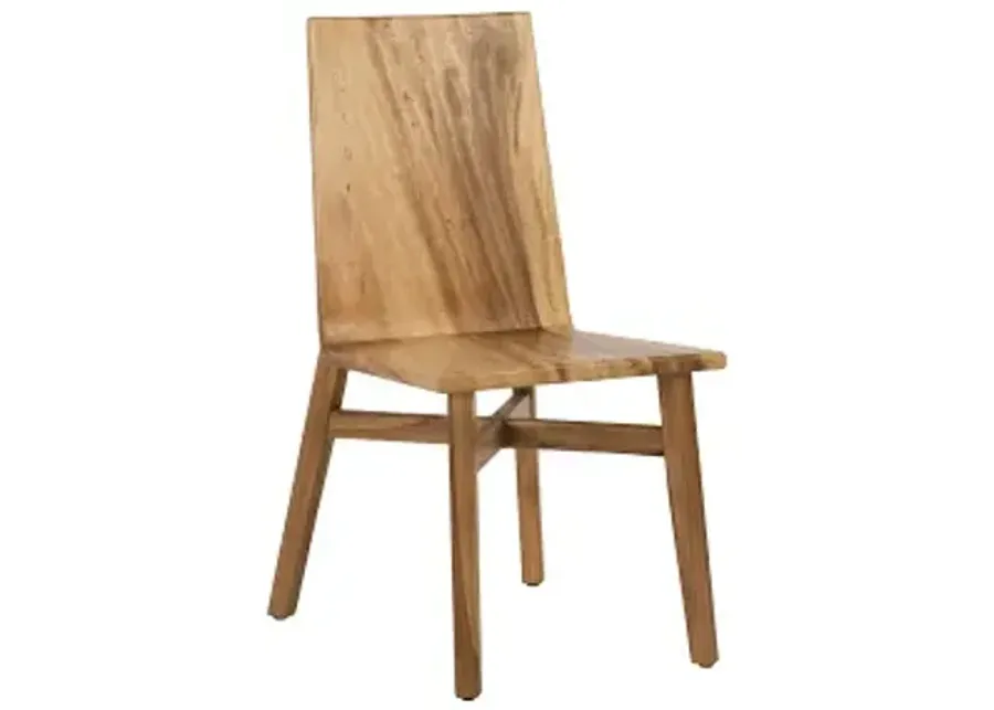 slant dining chair, chamcha wood, natural