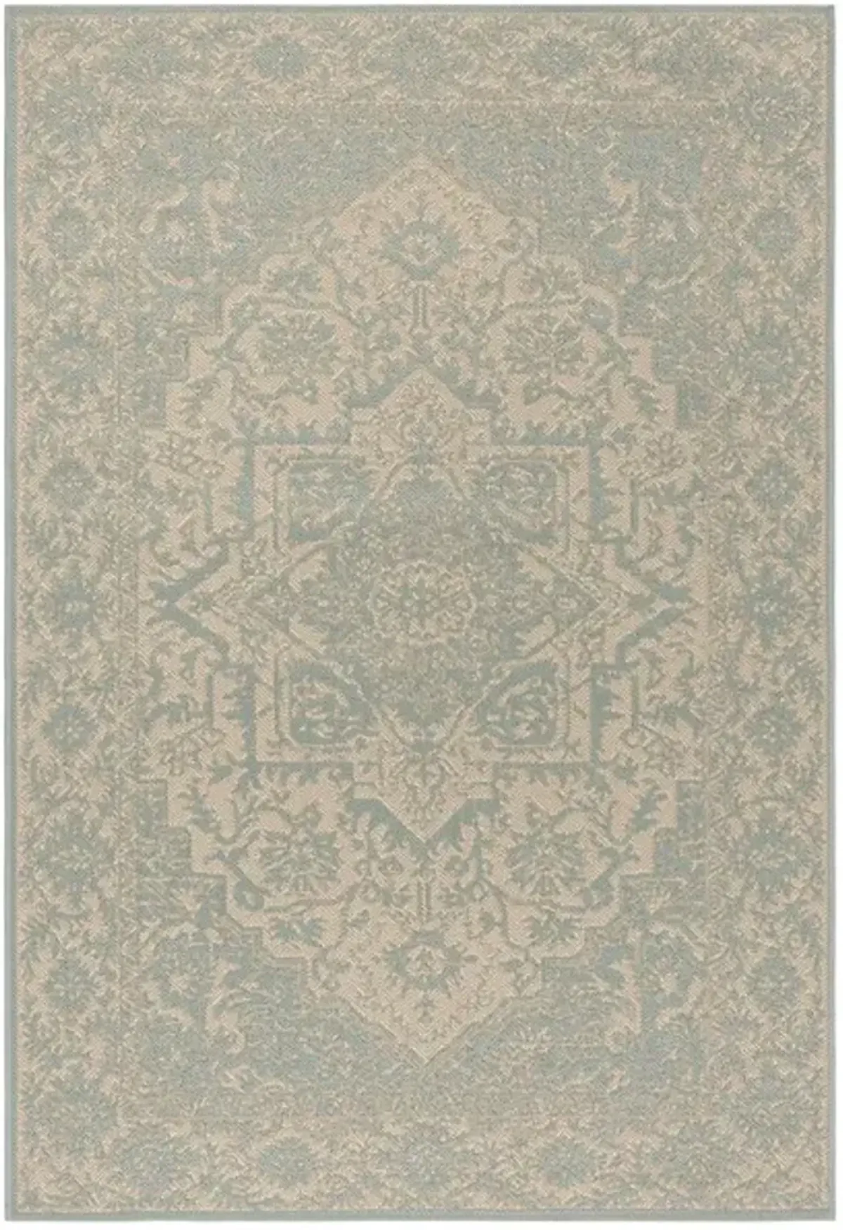 LINDEN 139 Collection LND139L-4 Cream / Aqua 4' X 6'