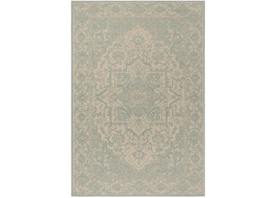 LINDEN 139 Collection LND139L-4 Cream / Aqua 4' X 6'