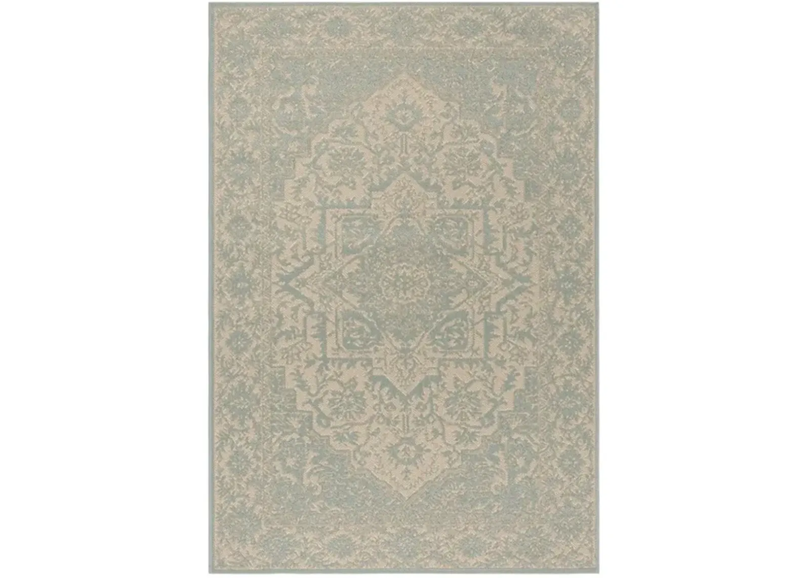 LINDEN 139 Collection LND139L-4 Cream / Aqua 4' X 6'