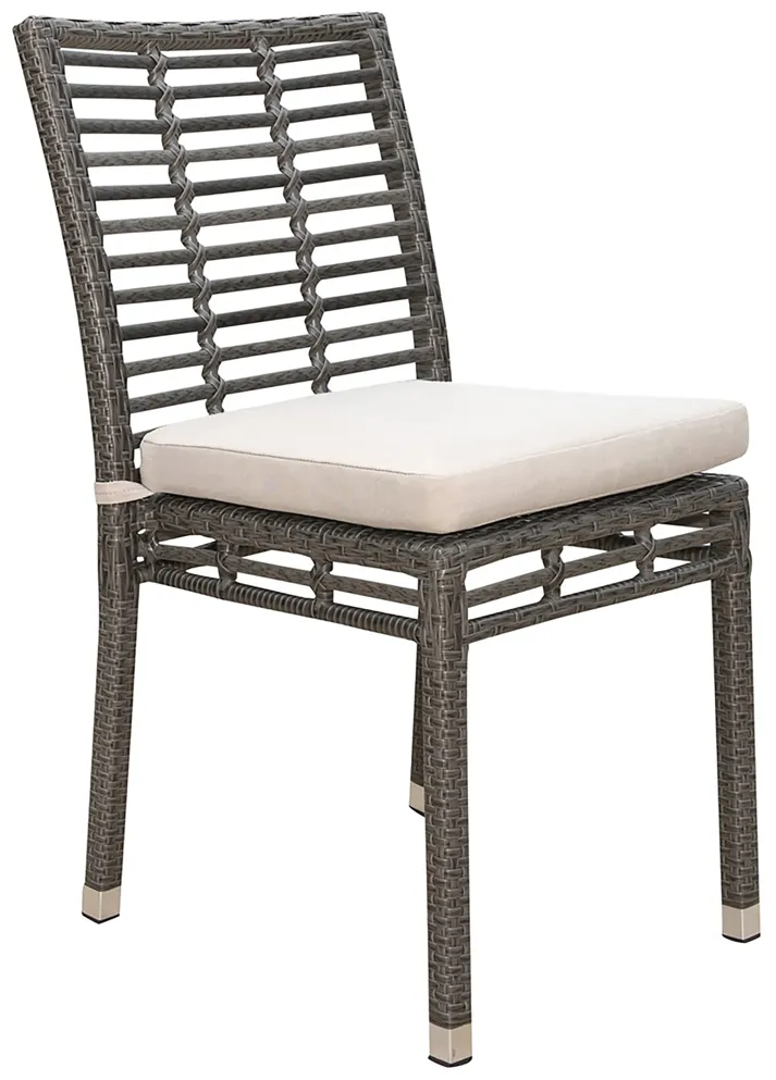 Panama Jack Graphite Stackable Side Chair with Cushion