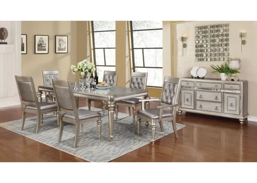 Danette Dining Room Set Metallic Platinum