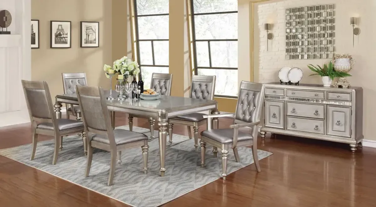 Danette Dining Room Set Metallic Platinum