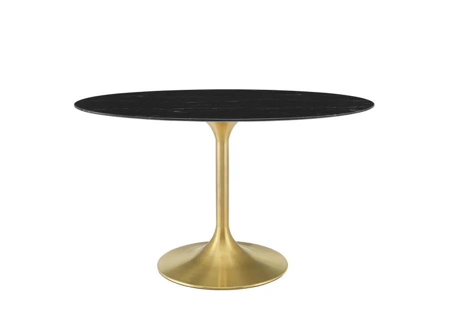 Lippa 54" Oval Artificial Marble Dining Table