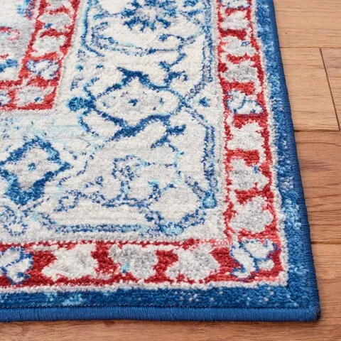 Brentwood 851 Navy / Red 8' X 10' Large Rectangle Powerloomed Rug