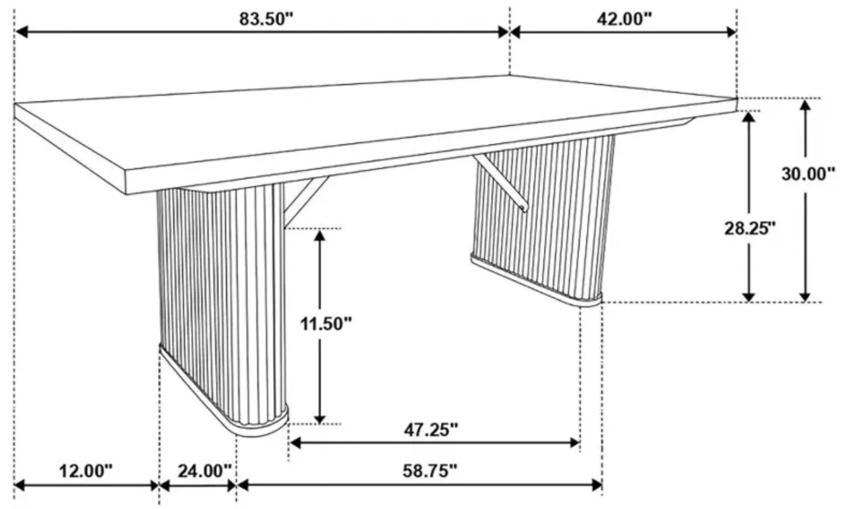 Saige Rectangular Double Pedestal Dining Table