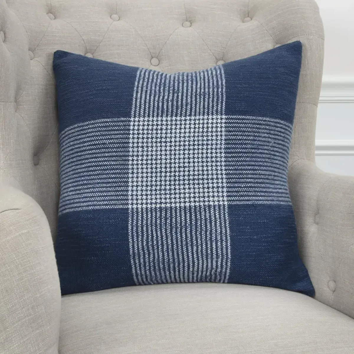 Plaid Blue Pillow