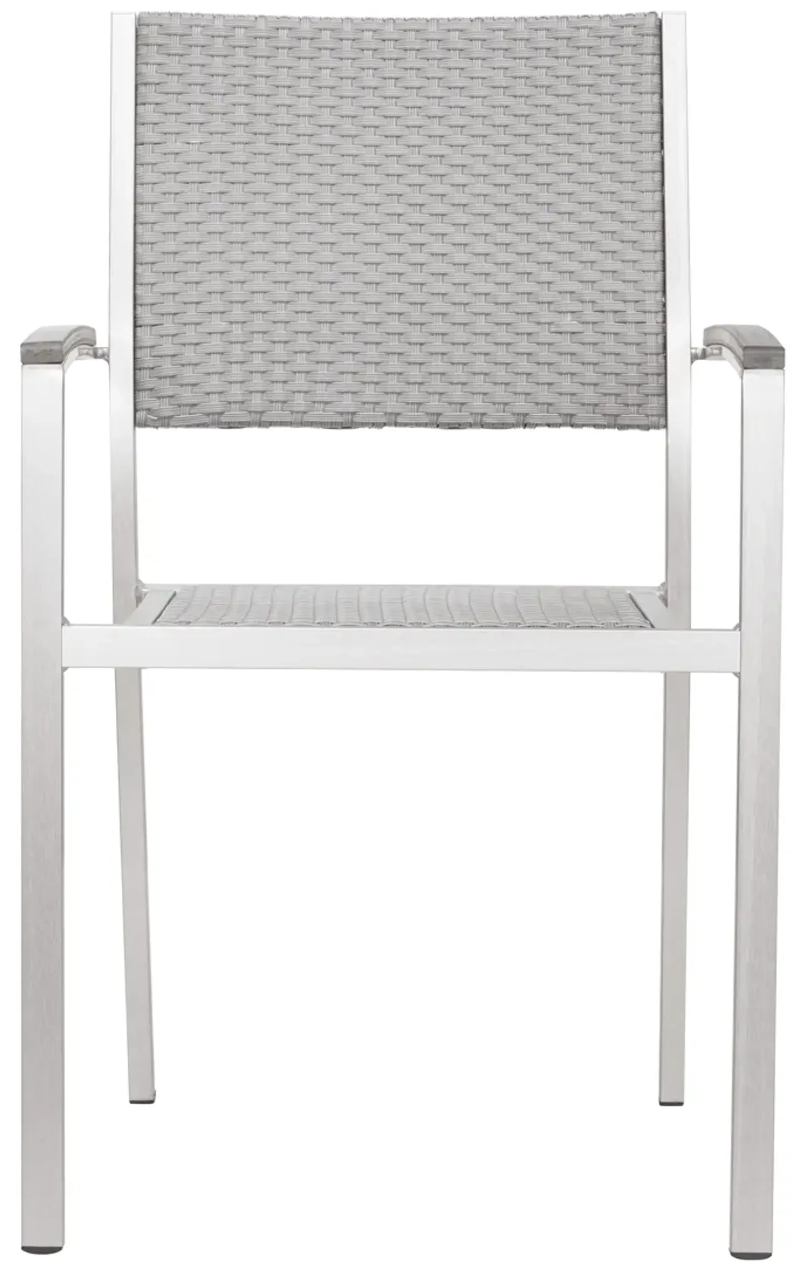 Metropolitan Dining Arm Chair (Set of 2) Gray & Silver