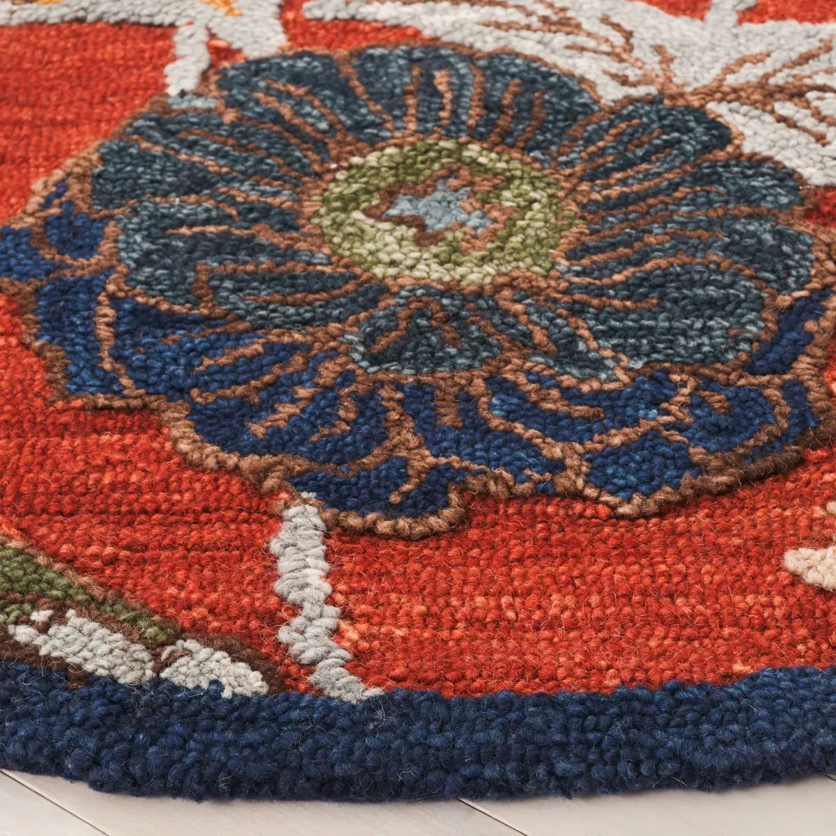 BLOSSOM 567 ORANGE  6' x 6' Round Round Rug