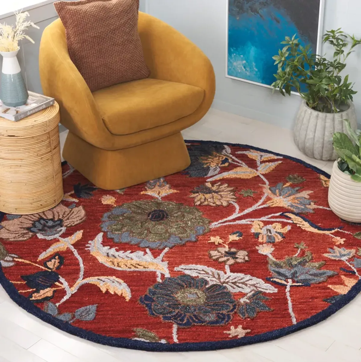 BLOSSOM Hand Tufted 6' x 6' Round area rug