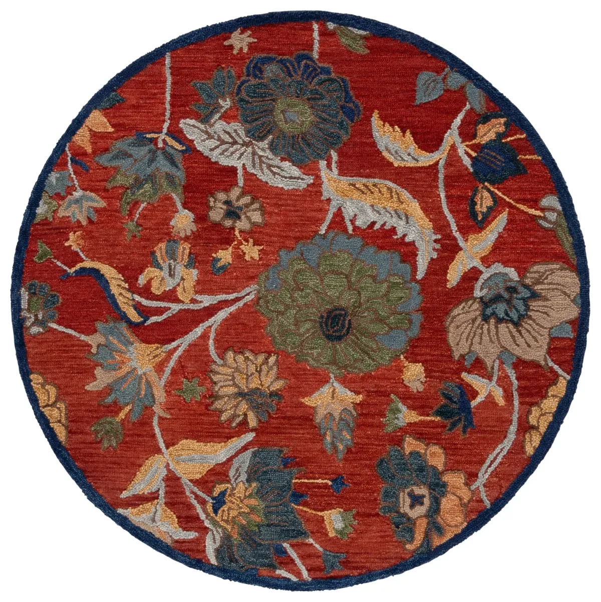 BLOSSOM 567 ORANGE  6' x 6' Round Round Rug