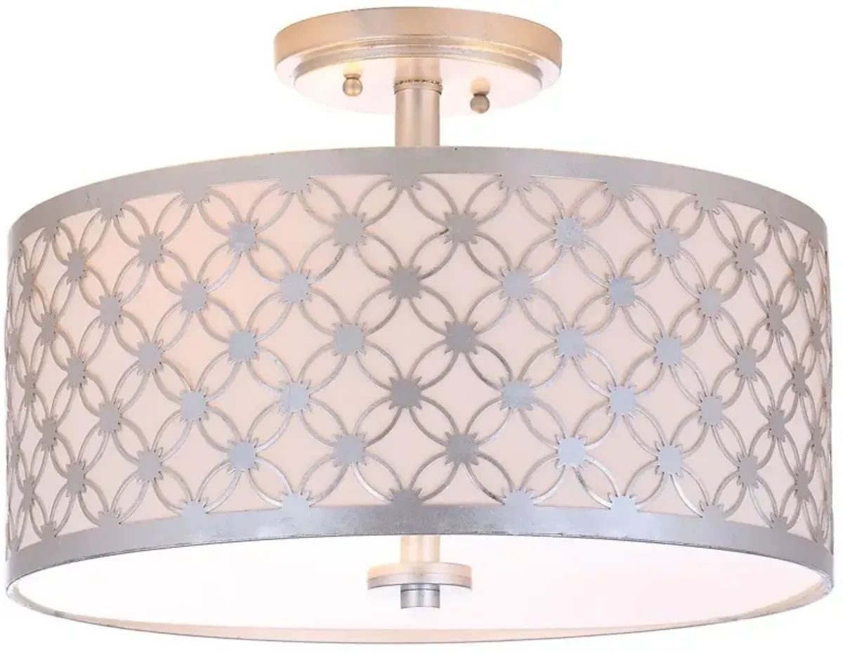 Hutch 3 Light 16-Inch Dia Silver Flush Mount