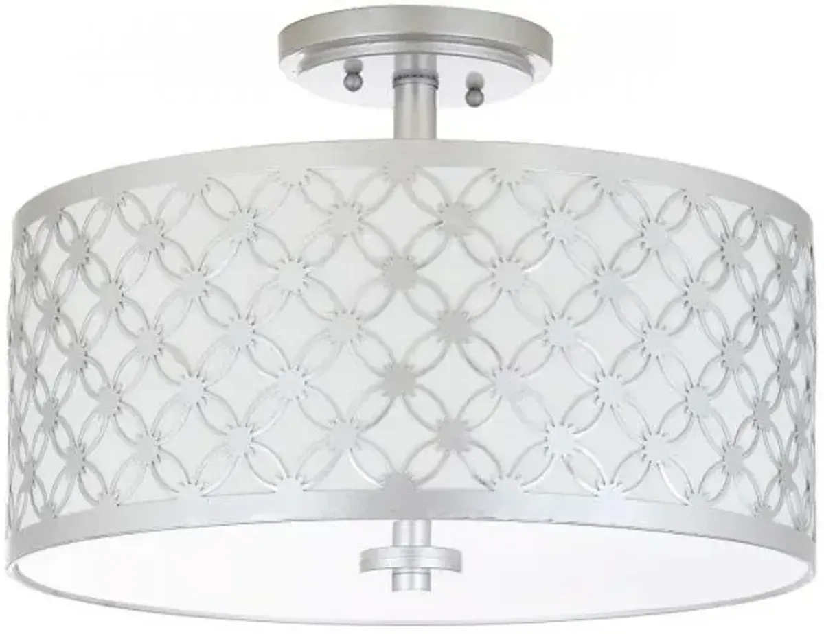 Hutch 3 Light 16-Inch Dia Silver Flush Mount