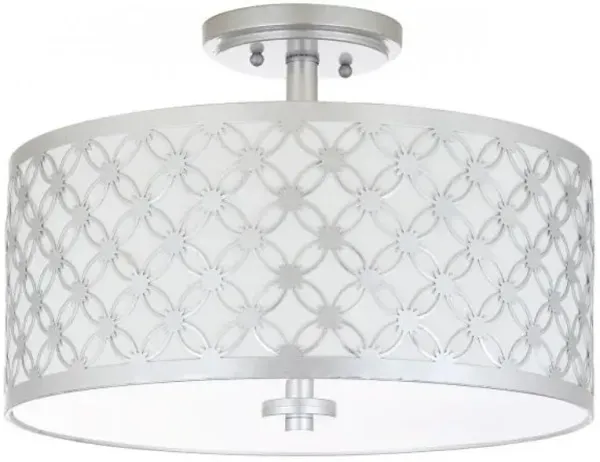 Hutch 3 Light 16-Inch Dia Silver Flush Mount