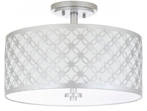 Hutch 3 Light 16-Inch Dia Silver Flush Mount