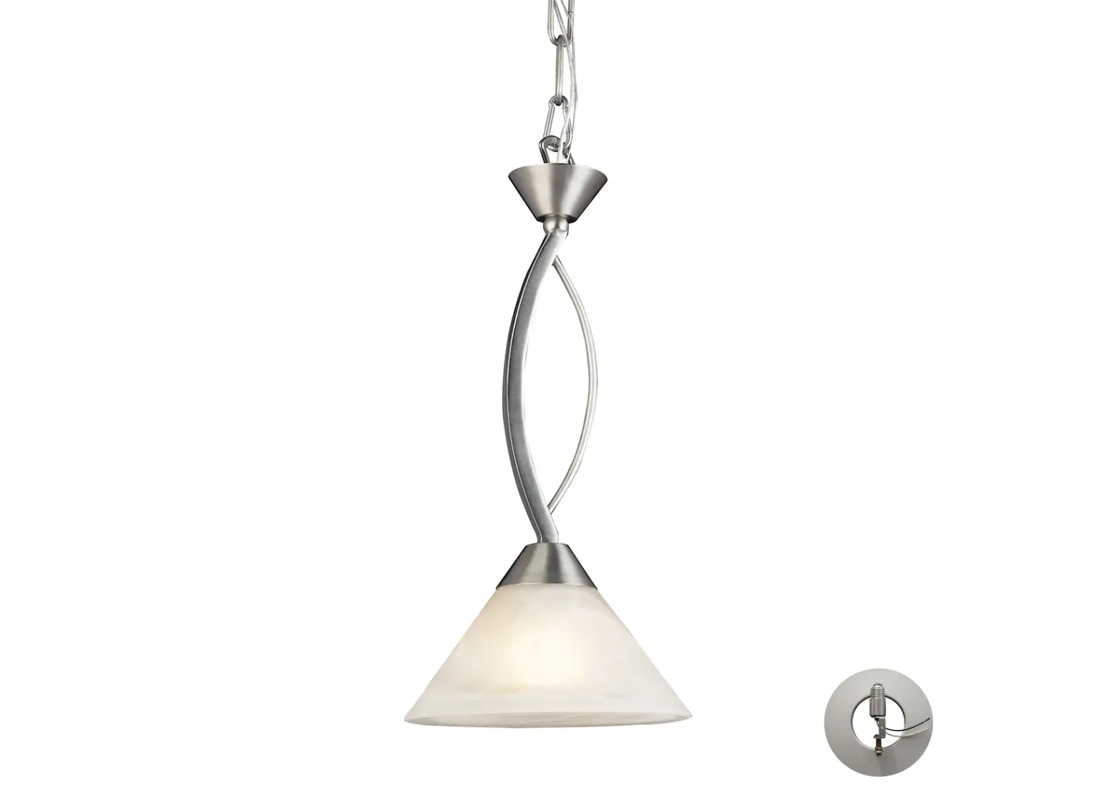 Elysburg 7" Wide 1-Light Mini Pendant - Satin Nickel