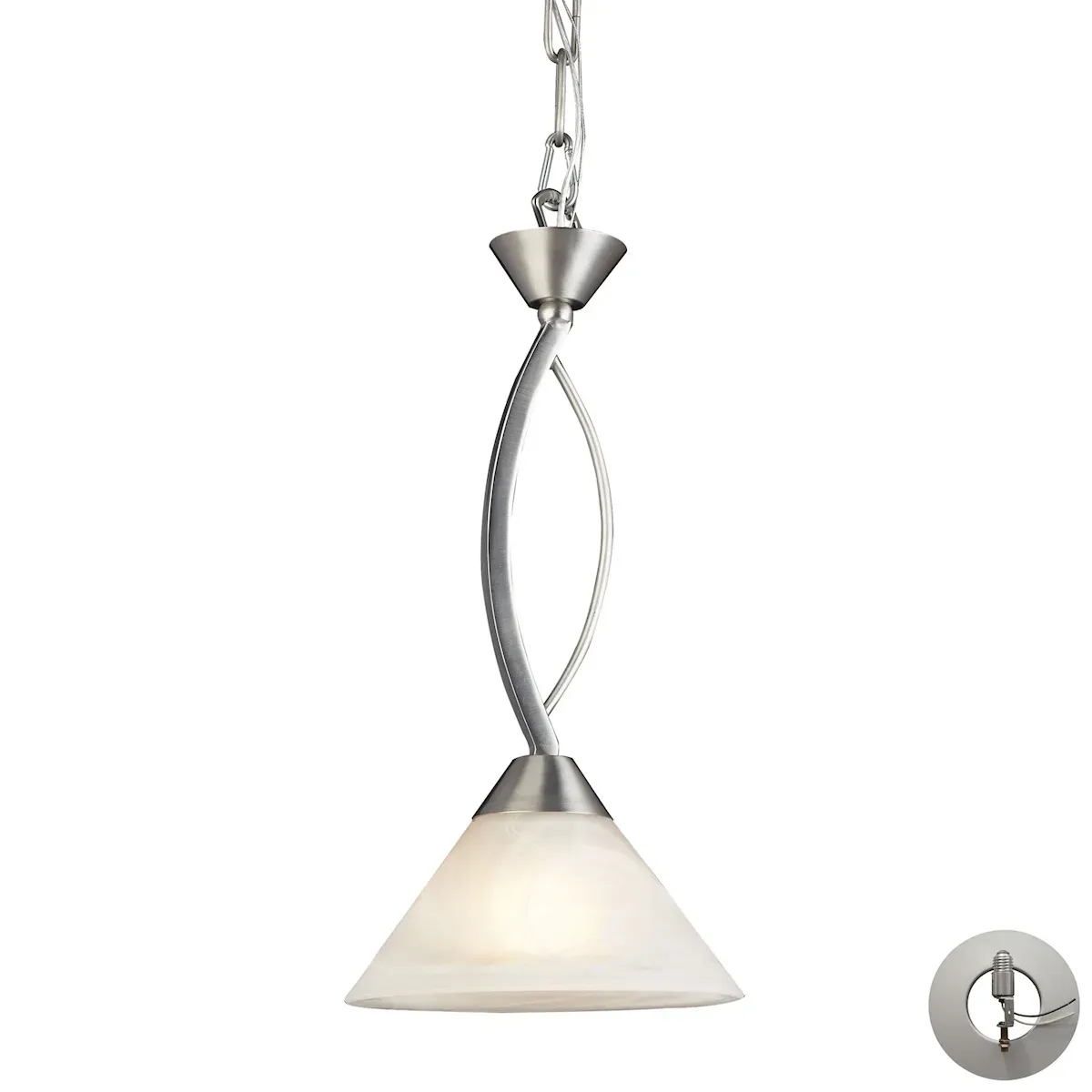 Elysburg 7" Wide 1-Light Mini Pendant - Satin Nickel