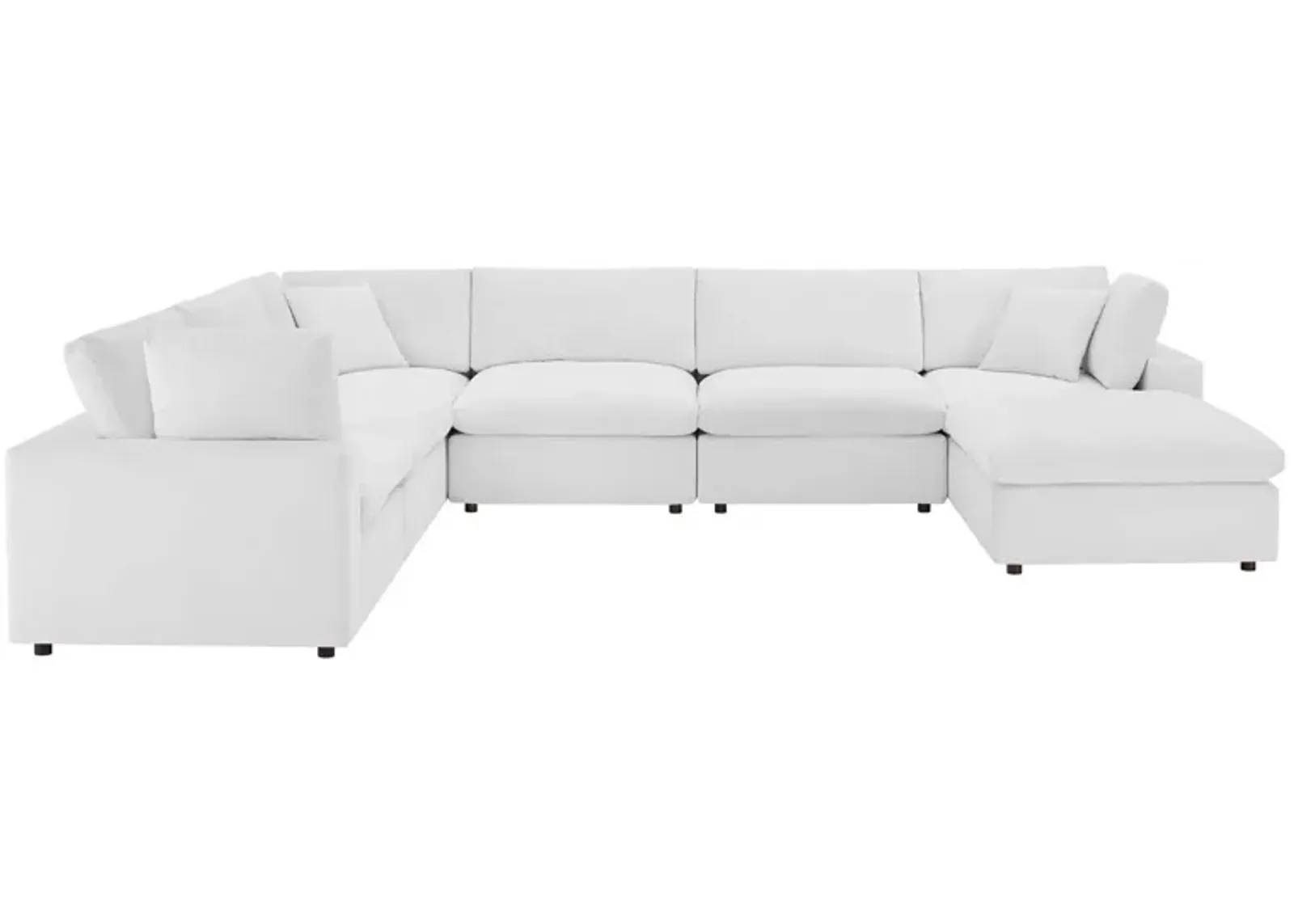 Commix Down Filled Overstuffed Performance Velvet 7-Piece Sectional Sofa