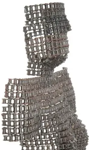 Chain Bust Sculpture on Stand