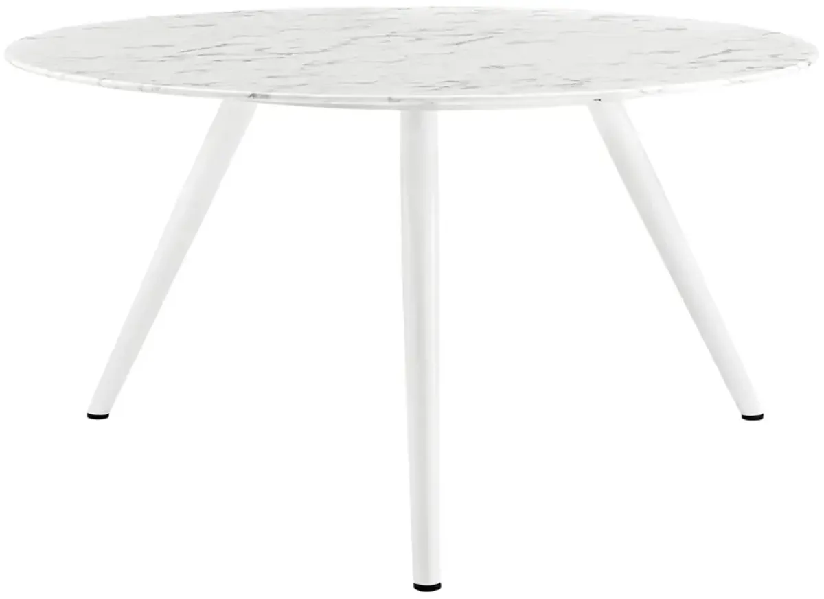 Lippa 54" Round Artificial Marble Dining Table with Tripod Base