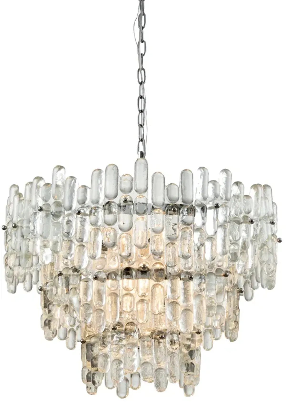 Icy Reception 27" Wide 9-Light Chandelier - Chrome